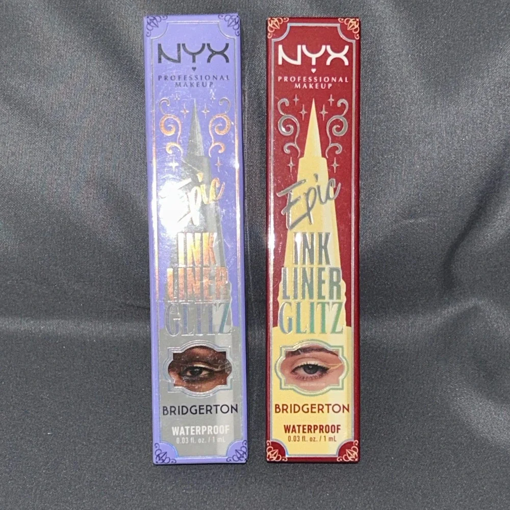 NYX Bridgerton Epic Ink Liner Glitz Set Gold & Silver Waterproof Eyeliner NEW